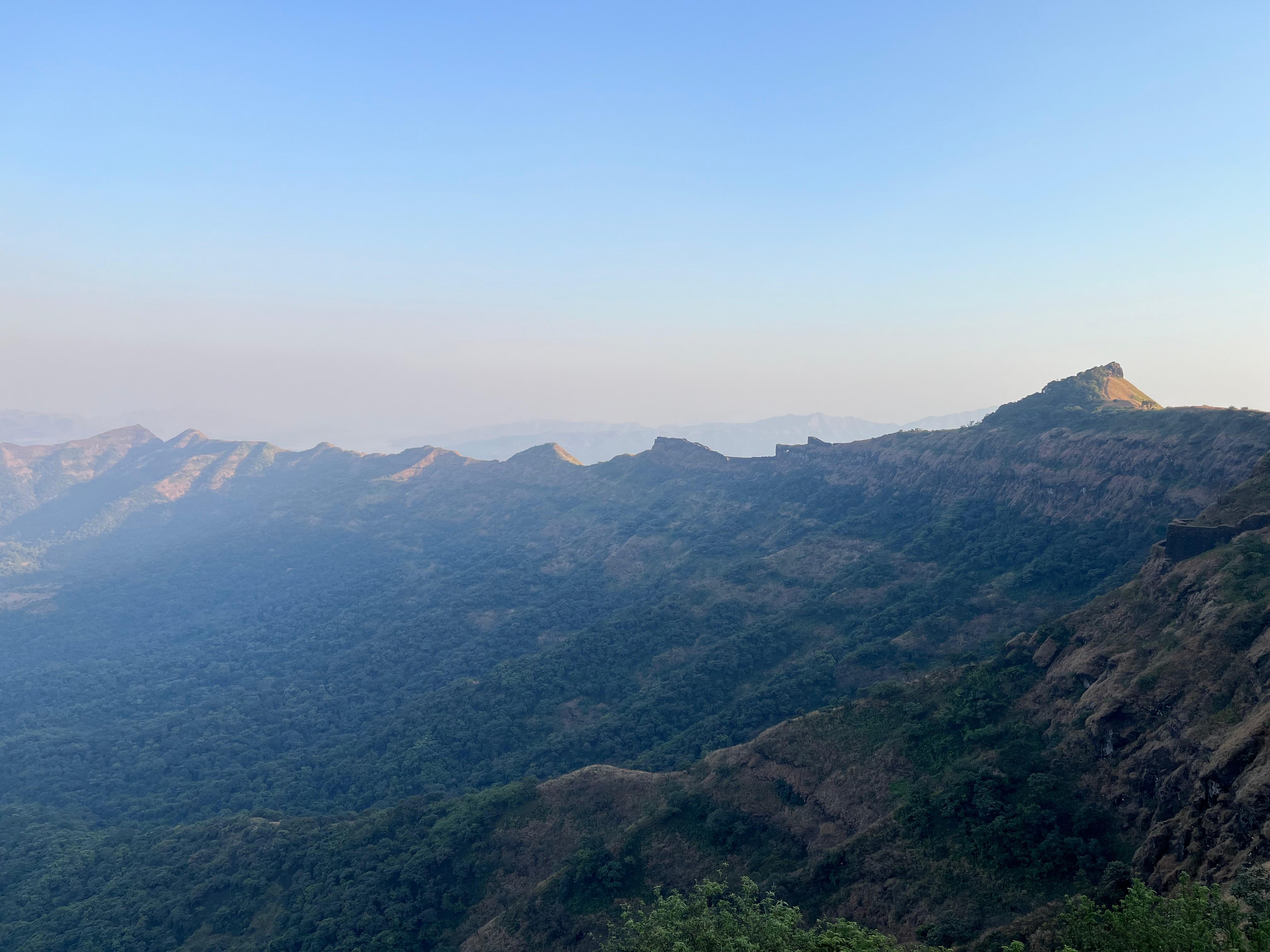 Sunset over the Sahyadri hills in Maharashtra